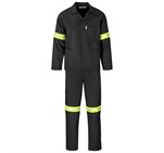 Trade Polycotton Conti Suit - Reflective Arms & Legs - Yellow Tape Black