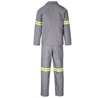 Trade Polycotton Conti Suit - Reflective Arms & Legs - Yellow Tape Grey