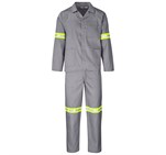 Trade Polycotton Conti Suit - Reflective Arms & Legs - Yellow Tape Grey