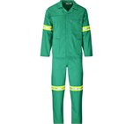 Trade Polycotton Conti Suit - Reflective Arms & Legs - Yellow Tape Green