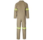 Trade Polycotton Conti Suit - Reflective Arms & Legs - Yellow Tape Khaki