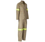 Trade Polycotton Conti Suit - Reflective Arms & Legs - Yellow Tape Khaki