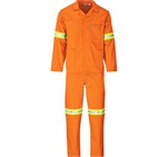 Trade Polycotton Conti Suit - Reflective Arms & Legs - Yellow Tape Orange