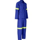 Trade Polycotton Conti Suit - Reflective Arms & Legs - Yellow Tape Royal Blue