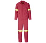 Trade Polycotton Conti Suit - Reflective Arms & Legs - Yellow Tape Red