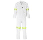 Trade Polycotton Conti Suit - Reflective Arms & Legs - Yellow Tape White