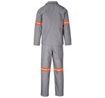 Trade Polycotton Conti Suit - Reflective Arms & Legs - Orange Tape Grey