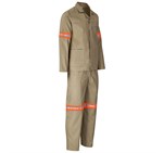 Trade Polycotton Conti Suit - Reflective Arms & Legs - Orange Tape Khaki