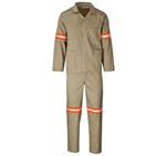 Trade Polycotton Conti Suit - Reflective Arms & Legs - Orange Tape Khaki