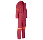 Trade Polycotton Conti Suit - Reflective Arms & Legs - Orange Tape Red