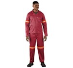 Trade Polycotton Conti Suit - Reflective Arms & Legs - Orange Tape ALT-11011-R-MOFR-01