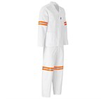 Trade Polycotton Conti Suit - Reflective Arms & Legs - Orange Tape White