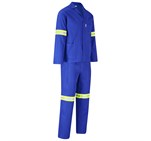 Technician 100% Cotton Conti Suit - Reflective Arms & Legs - Yellow Tape Royal Blue