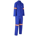 Technician 100% Cotton Conti Suit - Reflective Arms & Legs - Orange Tape Royal Blue