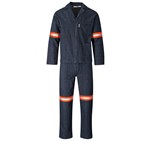 Vintage 100% Cotton Denim Conti Suit - Reflective Arms & Legs - Orange Tape Dark Blue