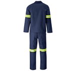 Trade Polycotton Conti Suit - Reflective Arms & Legs - Yellow Taped Navy