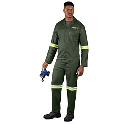 Acid Resistant Polycotton Conti Suit - Reflective Arm & Legs - Yellow Tape