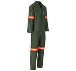 Acid Resistant Polycotton Conti Suit - Reflective Arm & Legs - Orange Tape Olive