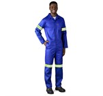 Safety Polycotton Boiler Suit - Reflective Arms & Legs - Yellow Tape ALT-11081-RB-MOFR46-NOLOGO