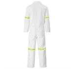 Safety Polycotton Boiler Suit - Reflective Arms & Legs - Yellow Tape White