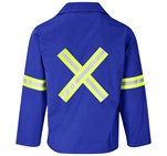 Site Premium Polycotton Jacket - Reflective Arms & Back - Yellow Tape Royal Blue