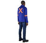 Site Premium Polycotton Jacket - Reflective Arms & Back - Orange Tape ALT-11114-MOBK-02