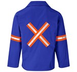 Site Premium Polycotton Jacket - Reflective Arms & Back - Orange Tape Royal Blue