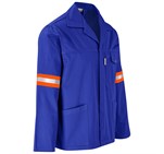 Site Premium Polycotton Jacket - Reflective Arms & Back - Orange Tape Royal Blue