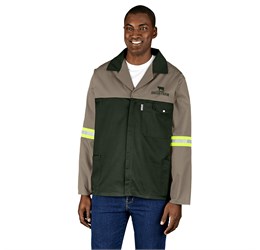 Site Premium Two-Tone Polycotton Jacket - Reflective Arms - Yellow Tape