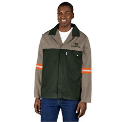 Site Premium Two-Tone Polycotton Jacket - Reflective Arms - Orange Tape