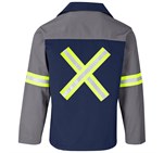 Site Premium Two-Tone Polycotton Jacket - Reflective Arms & Back - Yellow Tape Grey