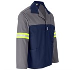 Site Premium Two-Tone Polycotton Jacket - Reflective Arms & Back - Yellow Tape Grey