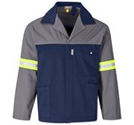 Site Premium Two-Tone Polycotton Jacket - Reflective Arms & Back - Yellow Tape Grey