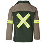 Site Premium Two-Tone Polycotton Jacket - Reflective Arms & Back - Yellow Tape Khaki