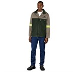 Site Premium Two-Tone Polycotton Jacket - Reflective Arms & Back - Yellow Tape ALT-11123-KH-MOFR21-LOGO