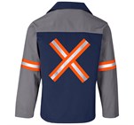 Site Premium Two-Tone Polycotton Jacket - Reflective Arms & Back - Orange Tape Grey