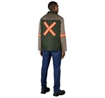 Site Premium Two-Tone Polycotton Jacket - Reflective Arms & Back - Orange Tape ALT-11124-KH-MOBK-01