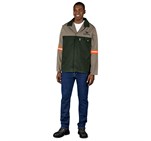 Site Premium Two-Tone Polycotton Jacket - Reflective Arms & Back - Orange Tape ALT-11124-KH-MOFR-01-LOGO