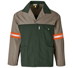 Site Premium Two-Tone Polycotton Jacket - Reflective Arms & Back - Orange Tape Khaki