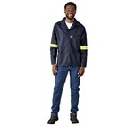 Artisan Premium 100% Cotton Jacket - Reflective Arms & Back - Yellow Tape ALT-11143-N-MOFR21