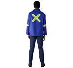 Artisan Premium 100% Cotton Jacket - Reflective Arms & Back - Yellow Tape ALT-11143-RB-MOBK2