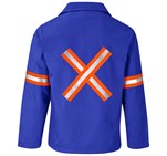 Artisan Premium 100% Cotton Jacket - Reflective Arms & Back - Orange Tape Royal Blue