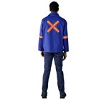 Artisan Premium 100% Cotton Jacket - Reflective Arms & Back - Orange Tape ALT-11144-RB-MOBK-01