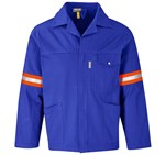 Artisan Premium 100% Cotton Jacket - Reflective Arms & Back - Orange Tape Royal Blue