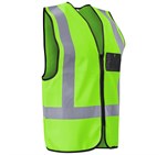 Direction En4 Hi-Viz Reflective Full Zip Vest Lime