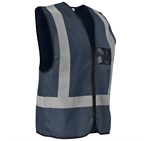 Direction En4 Hi-Viz Reflective Full Zip Vest Navy