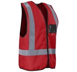 Direction En4 Hi-Viz Reflective Full Zip Vest Red