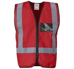 Direction En4 Hi-Viz Reflective Full Zip Vest Red