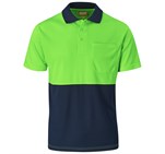 Inspector Two-Tone Hi-Viz Golf Shirt Lime