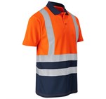 Surveyor Two-Tone Hi-Viz Reflective Golf Shirt Orange